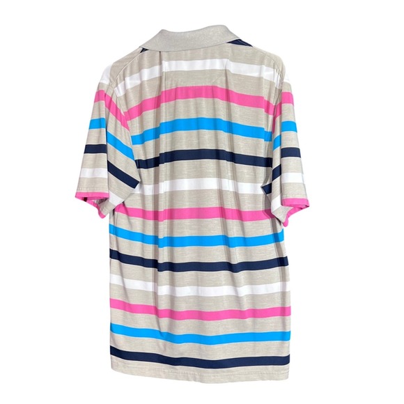 Callaway Golf Polo Shirt Mens Large Striped Breathable Activewear Performance - Picture 3 of 12